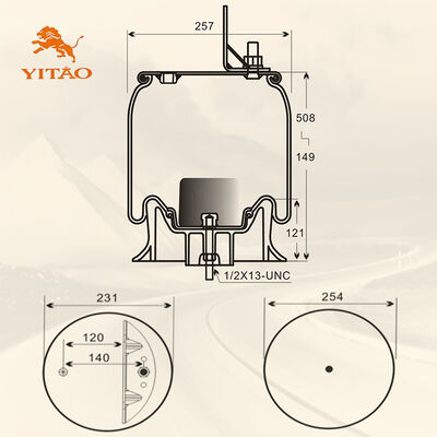 Bầu hơi xe tải 1V 8829, Phù hợp với Firestone W01-358-8829/Contitech 910-16P449