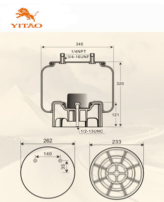 Bầu hơi xe tải 1V 8709, phù hợp với Firestone W01-358-8709/bellow 1T17CA5