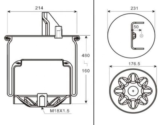 TRS-220SCN Lò xo treo lò xo khí nén cao su TRS-220SCN cho xe tải