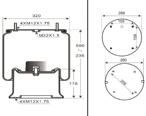 Hệ thống treo lò xo không khí Firestone W01-M58-6364 813MB cho xe tải Scania 1723269