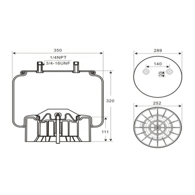 W01-358-8091 Túi khí hạng nặng Goodyear 1R14-171 cho Hendrickson