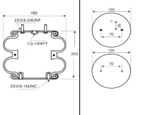 Túi lò xo treo khí nén FD 120-20 IATF16949 cho xe tải