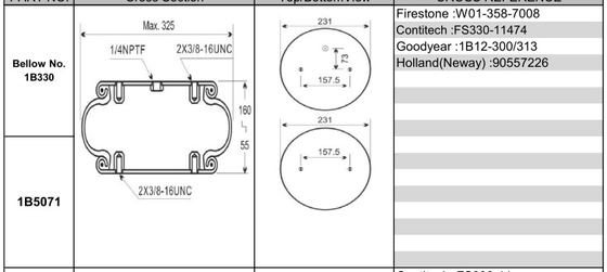 Túi khí công nghiệp Firestone W01-358-7008 Ống thổi khí công nghiệp đơn