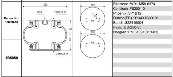 W01-M58-6374 / FS200-10 Air Ride Spring Firestone Air Spring Air Spring